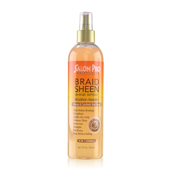 Salon Pro Braid Sheen Spray Brazilian Keratin 12 Oz