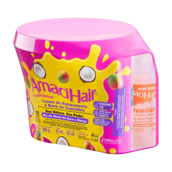 Kit AmaciHair Guanidina 200 Grs Creme de Relaxamento