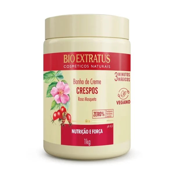 Crespos Banho de Creme Rosa Mosqueta 1KG Bio Extratus