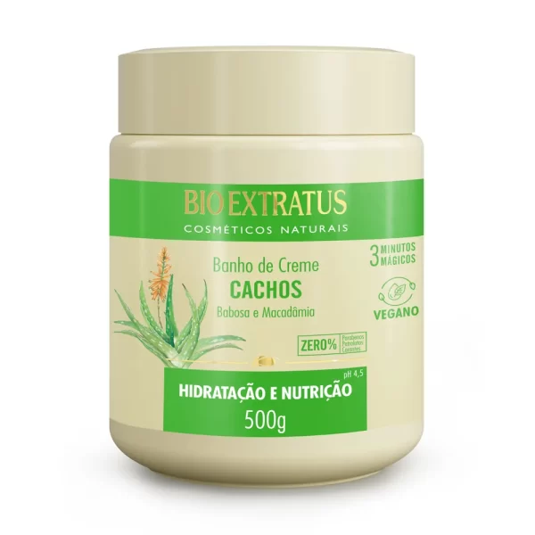 Cachos Banho de Creme Babosa e Macadâmia 500 Grs Bio Extratus