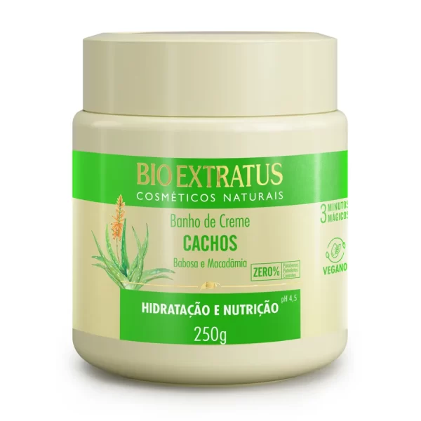 Cachos Banho de Creme Babosa e Macadâmia 250 Grs Bio Extratus