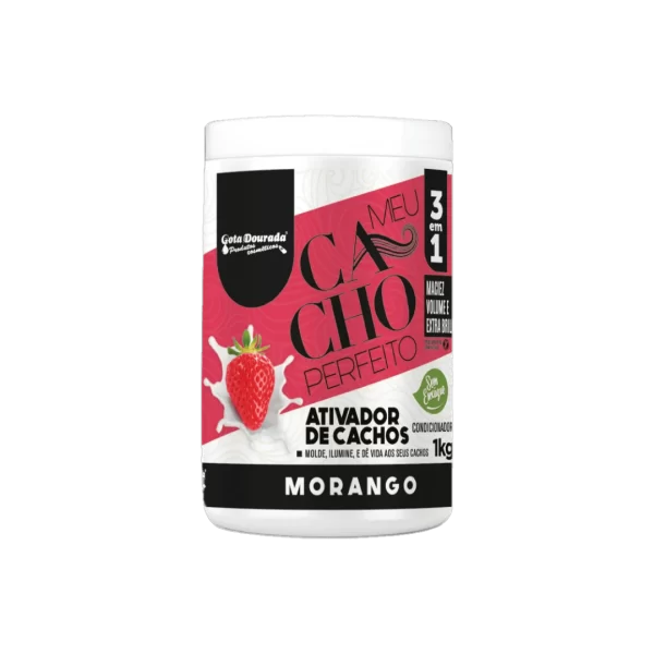 Activador de Cachos 3em1 Meu Cacho Perfeito Morango 1KG Gota Dourada